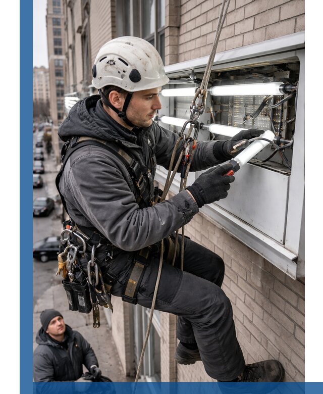 Профессиональная замена ламп в наружной вывеске в Угличе