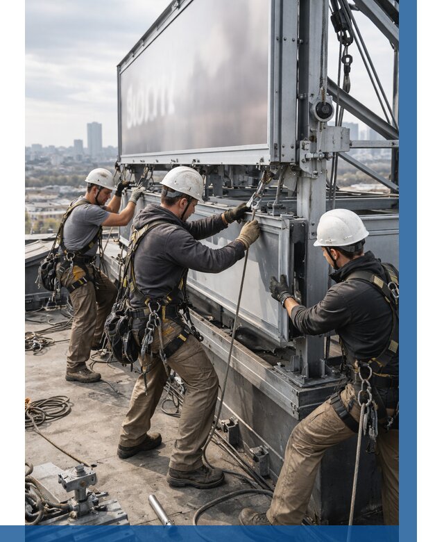 Монтаж крышной рекламной конструкции в Угличе от 62520 р.|ВЫСОТНИК-Глч