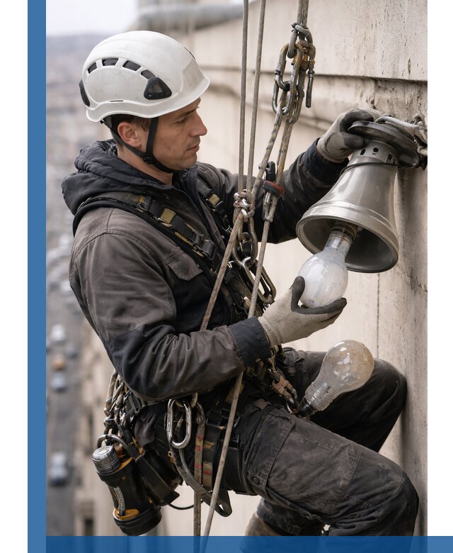 Замена ламп на высоте в Угличе профессионально и быстро