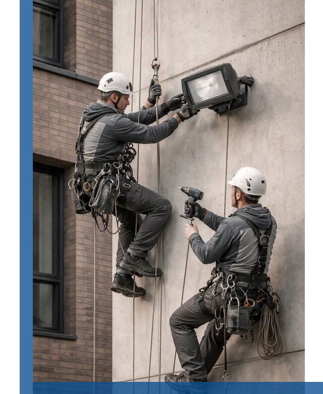 Профессиональный монтаж фасадных прожекторов в Угличе под ключ