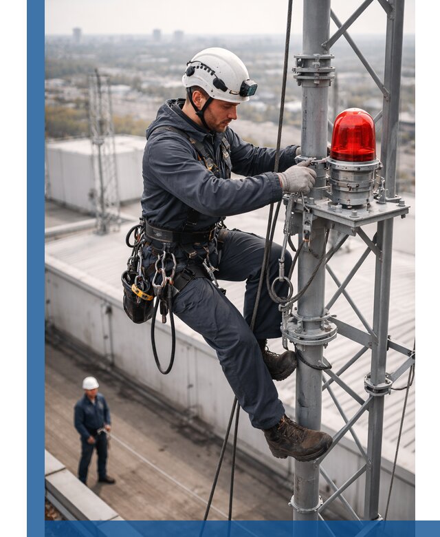 Монтаж заградительных огней и обслуживание объектов в Угличе