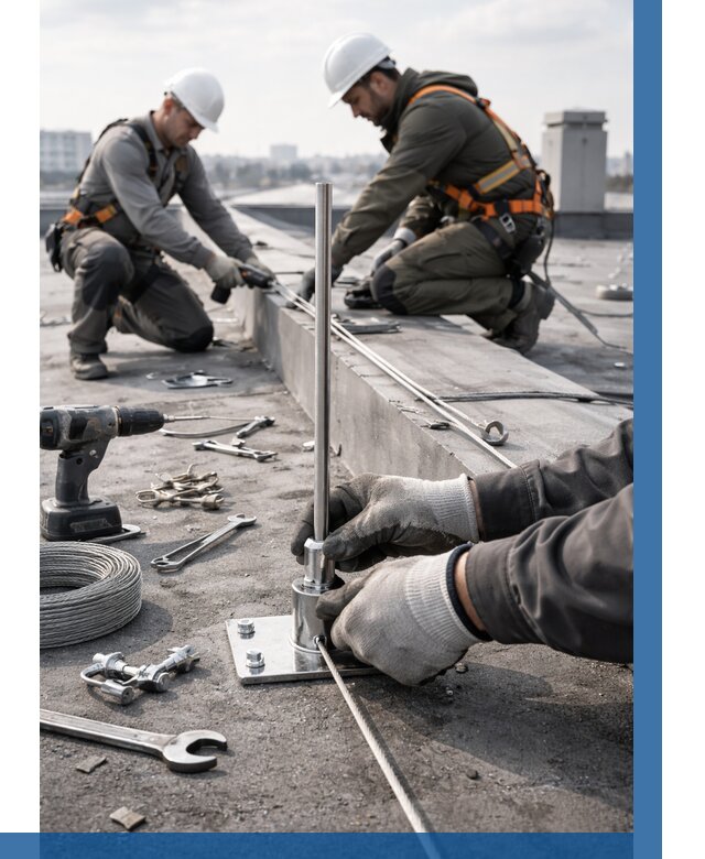 Монтаж молниезащиты на кровле в Угличе цена от 26050 р. | ВЫСОТНИК-Глч