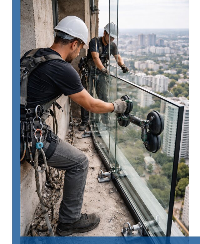Монтаж стеклянных ограждений под ключ с гарантией в Угличе