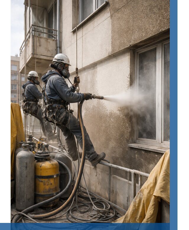 Пескоструйная очистка фасада в Угличе от 677 р. | ВЫСОТНИК-Глч