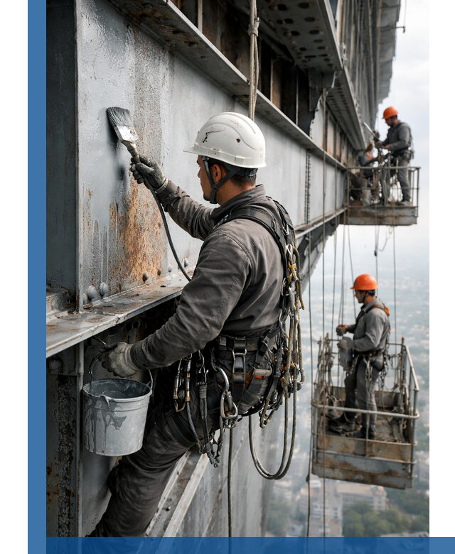 Покраска металлоконструкций на высоте в Угличе профессионально