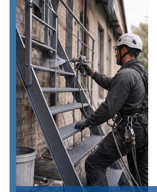 Покраска и антикоррозионная защита пожарных лестниц в Угличе