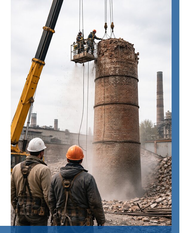 Демонтаж дымовой трубы в Угличе от 93780 р. | ВЫСОТНИК-Глч, смета