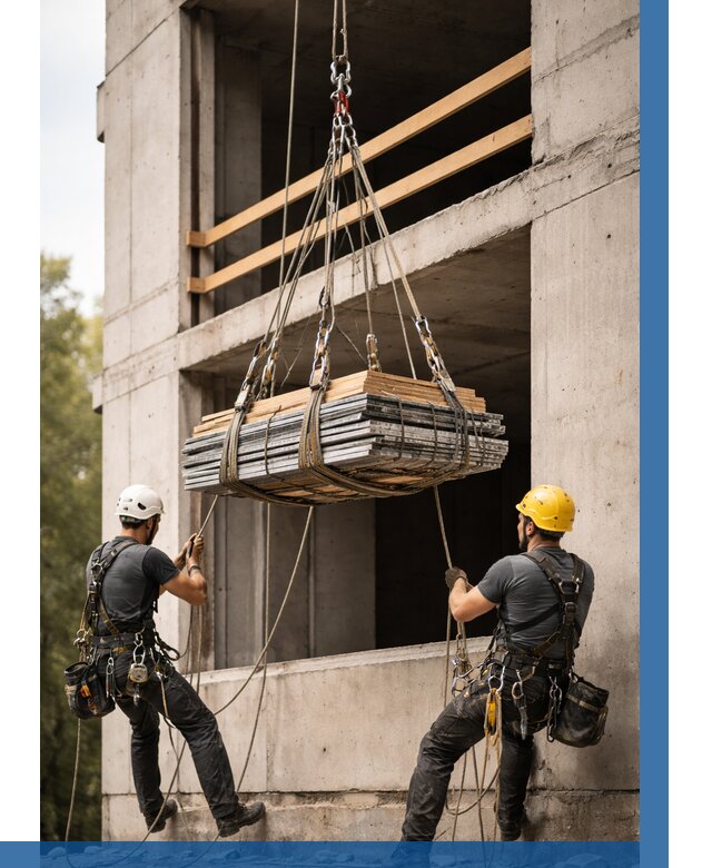 Подъем материала на этаж веревками в Угличе от 1563 р. | ВЫСОТНИК-Глч