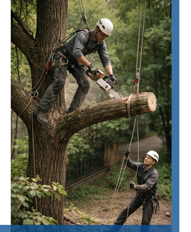 Спил деревьев альпинистами в Угличе от 8336 р. | ВЫСОТНИК-Глч