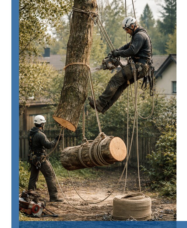 Валка деревьев частями в Угличе, безопасно и аккуратно