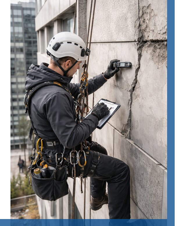 Обследование фасада альпинистами в Угличе от 125 р. | ВЫСОТНИК-Глч