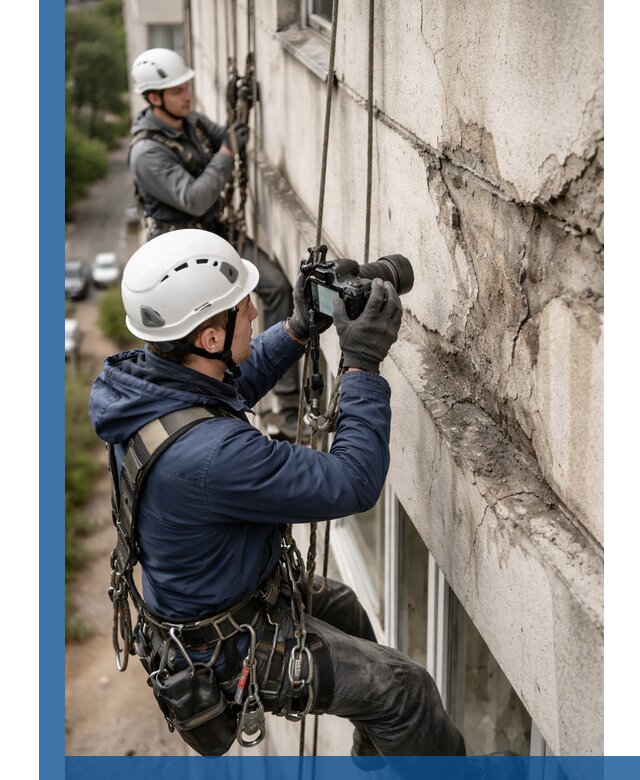 Фотофиксация дефектов фасада с высотной съемкой в Угличе