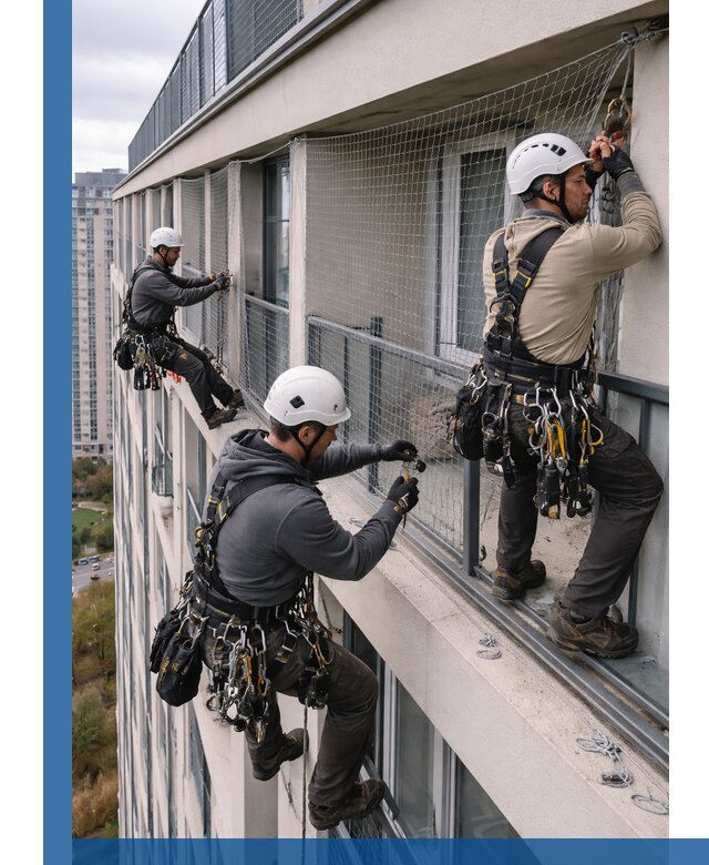 Профессиональный монтаж защитной сетки от птиц в Угличе