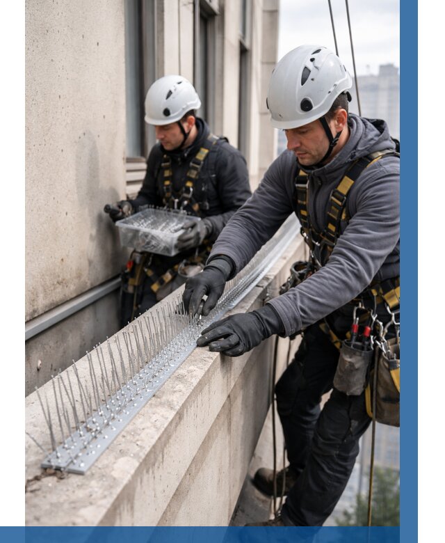 Установка шипов от птиц в Угличе от 886 р. | ВЫСОТНИК-Глч